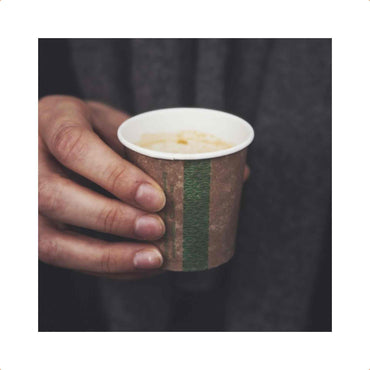 Vegware 4oz Kraft Compostable Single Wall Hot Cups - Case of 1000