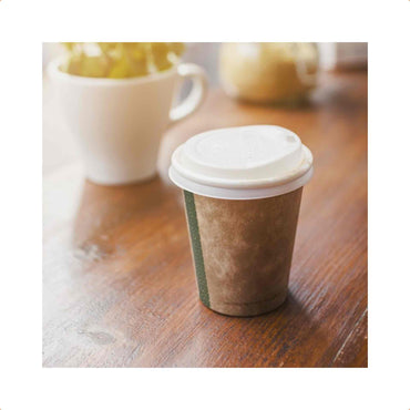 Vegware 6oz Kraft Compostable Single Wall Hot Cups - Case of 1000