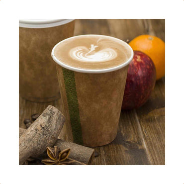 Vegware 8oz Kraft Compostable Single Wall Hot Cups - Case of 1000