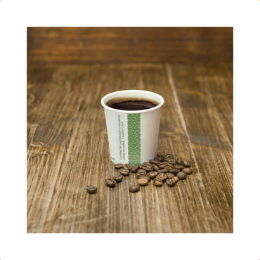 Vegware 4oz White Compostable Single Wall Hot Cups - Case of 1000