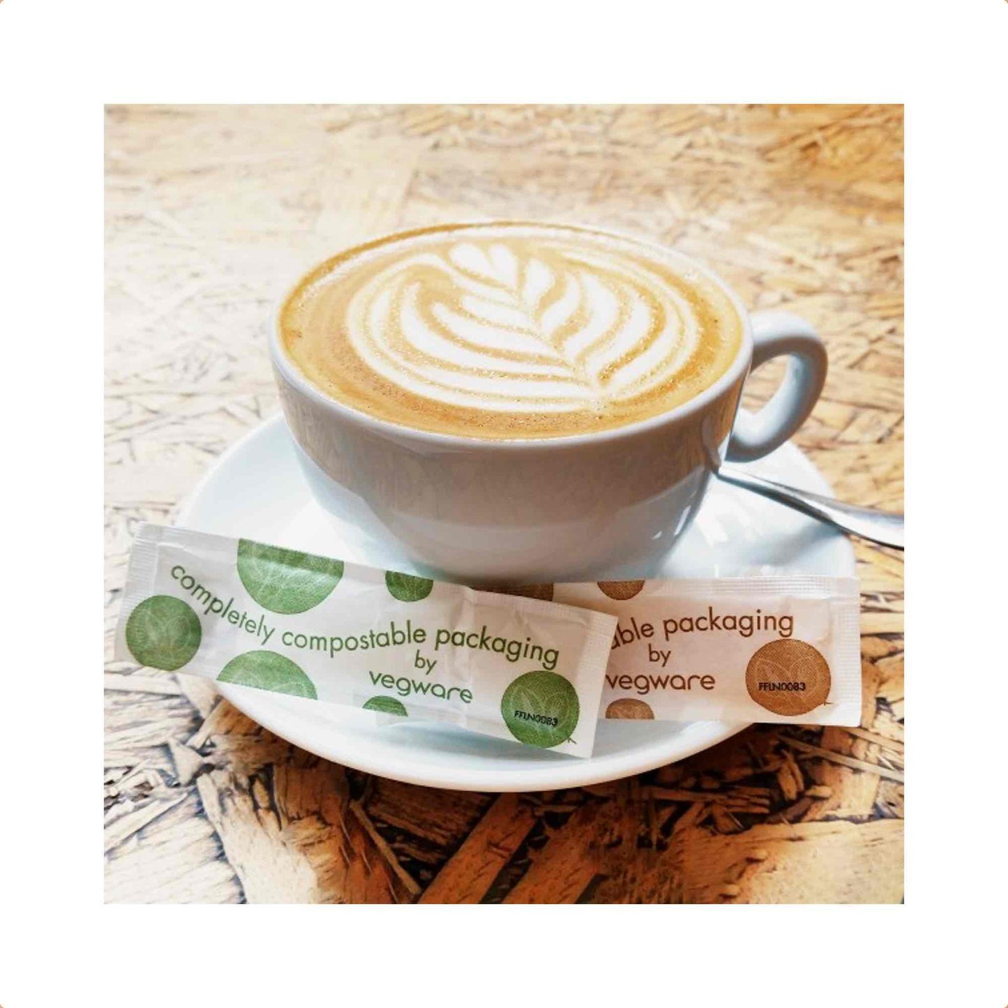 Vegware Eco Compostable Fairtrade Brown Sugar Sticks - Box of 1000