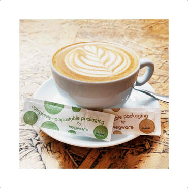 Vegware Eco Compostable Fairtrade White Sugar Sticks - Box of 1000