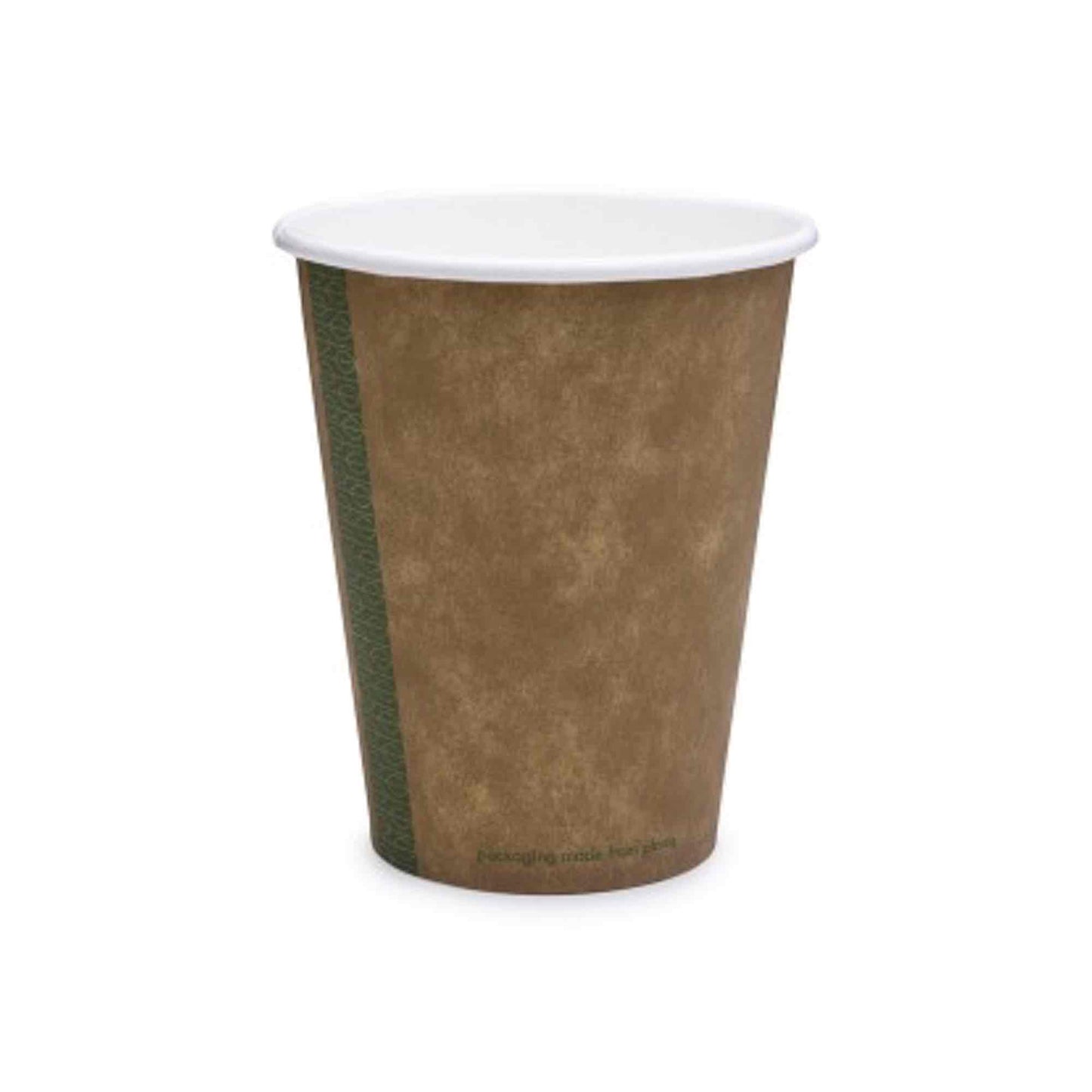 Vegware 12oz Kraft Compostable Single Wall Hot Cups - Case of 1000