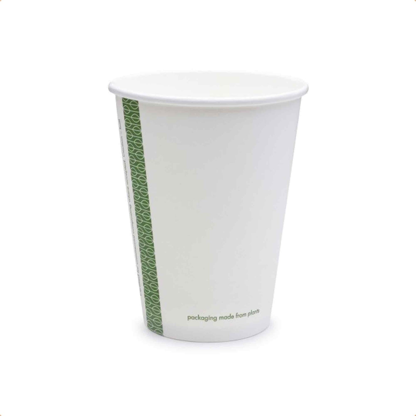 Vegware 12oz White Compostable Single Wall Hot Cups - Case of 1000