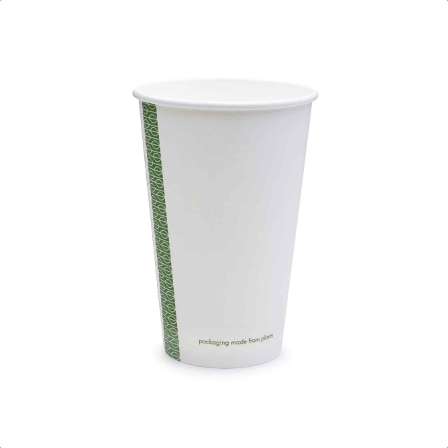 Vegware 12oz Slim White Compostable Single Wall Hot Cups - Case of 1000