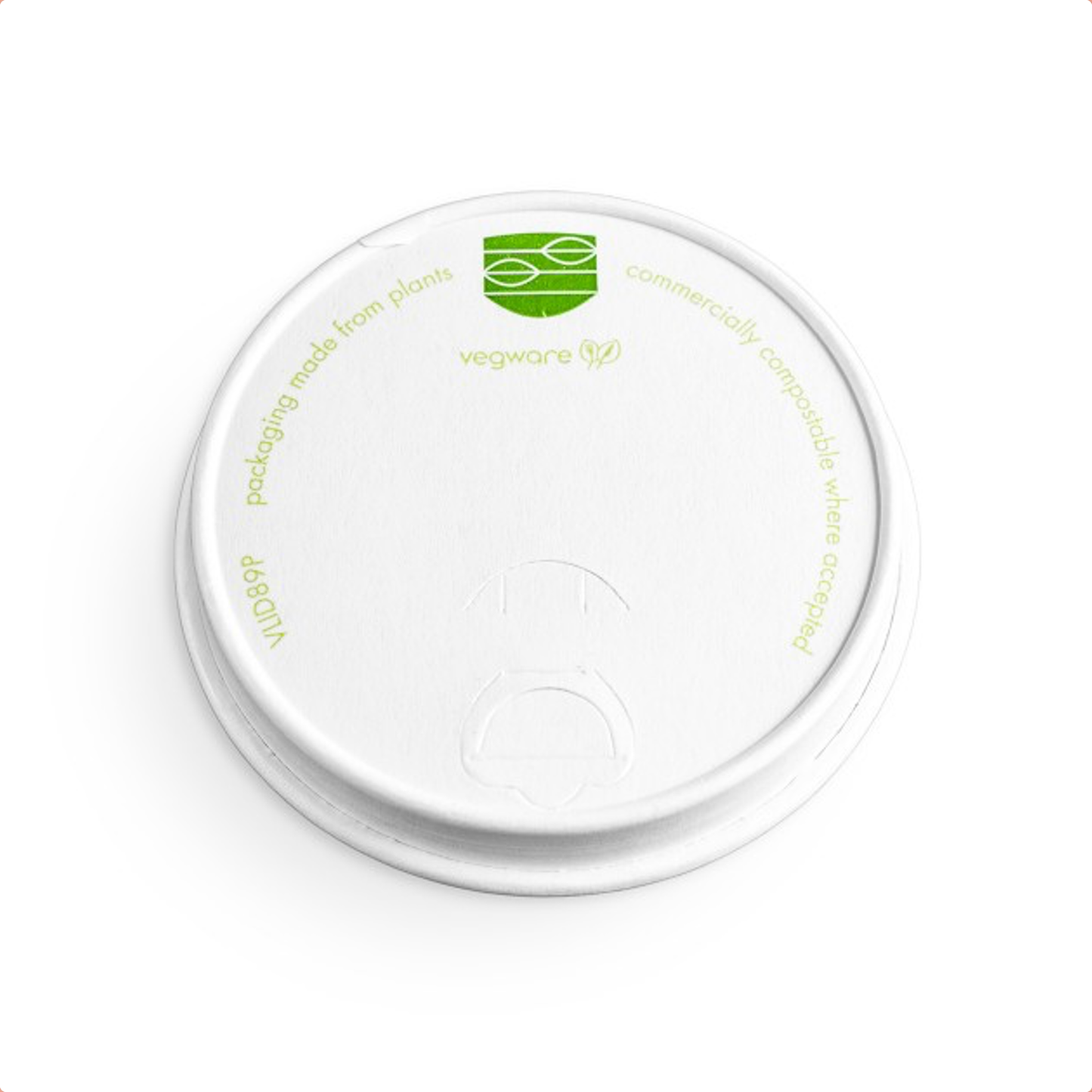 NEW - Vegware Compostable 12 & 16oz Paper Hot Cup Lids - Case of 1000 - 89 Series