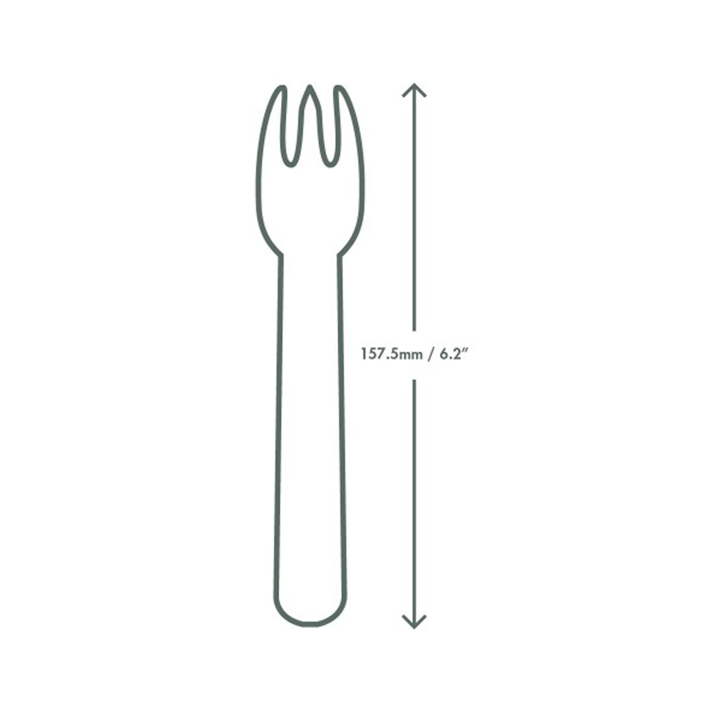 Vegware 6.2in Compostable Paper Fork - White - Case of 1000