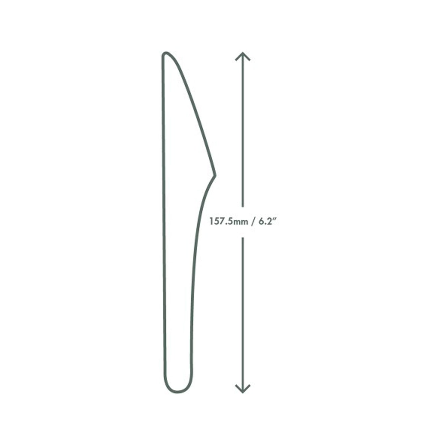 Vegware 6.2in Compostable Paper Knife - White - Case of 1000