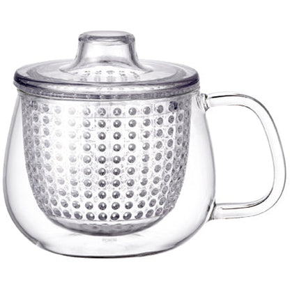 Kinto UNITEA Unimug 350ml Heat-Resistant Glass Mug with Lid and Strainer