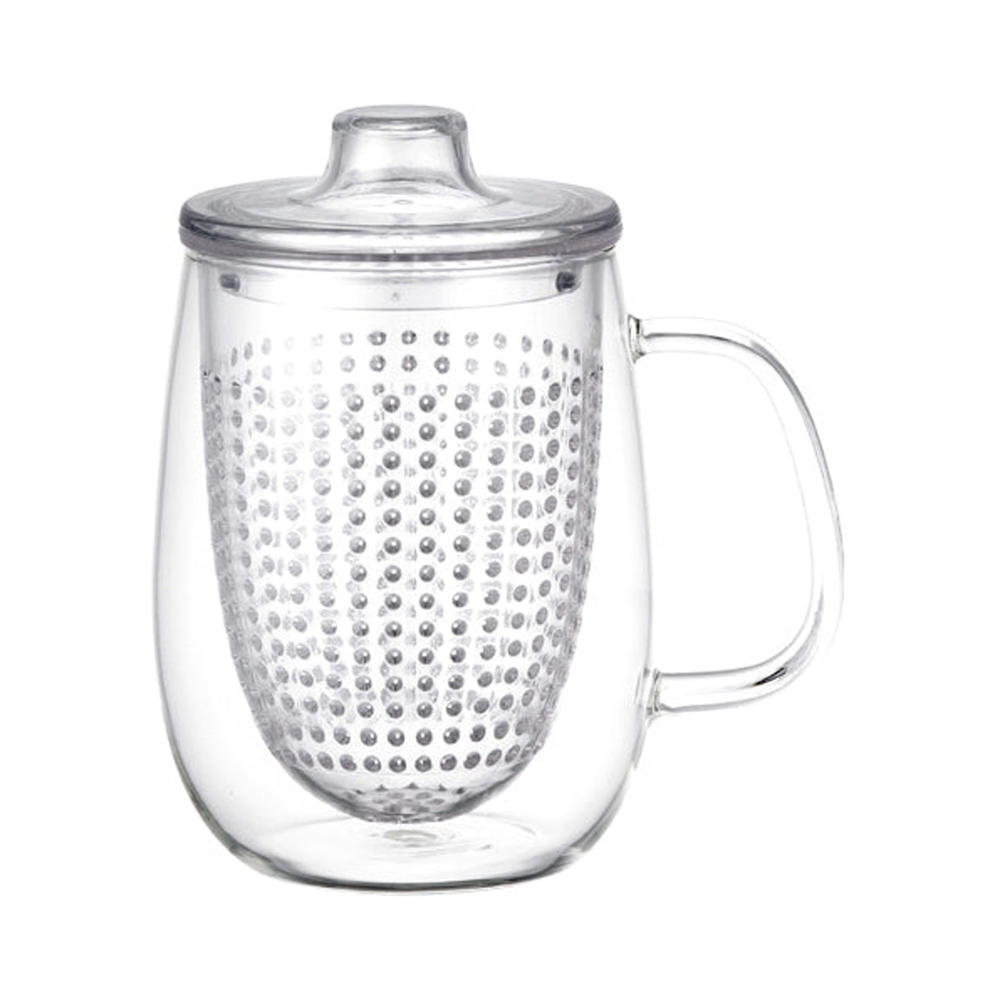 Kinto UNITEA Unimug 550ml Heat-Resistant Glass Mug with Lid and Strainer