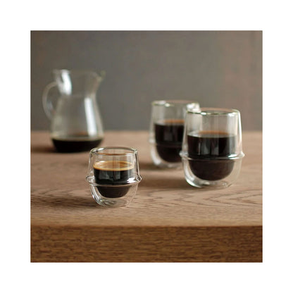 Kinto KRONOS Double Wall Espresso Cup 80ml - Insulated Glassware