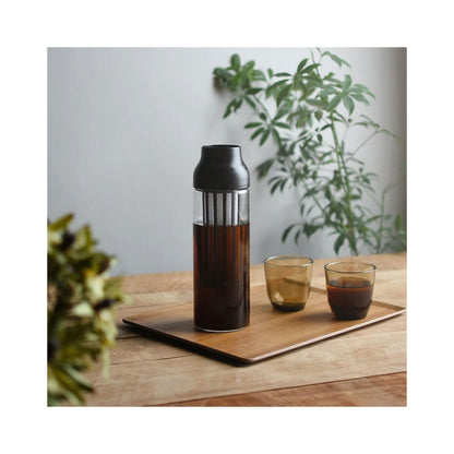 Kinto CAPSULE Cold Brew Carafe 1L - Heat-Resistant Glass with Mesh Filter for Cold Brew Coffee & Tea