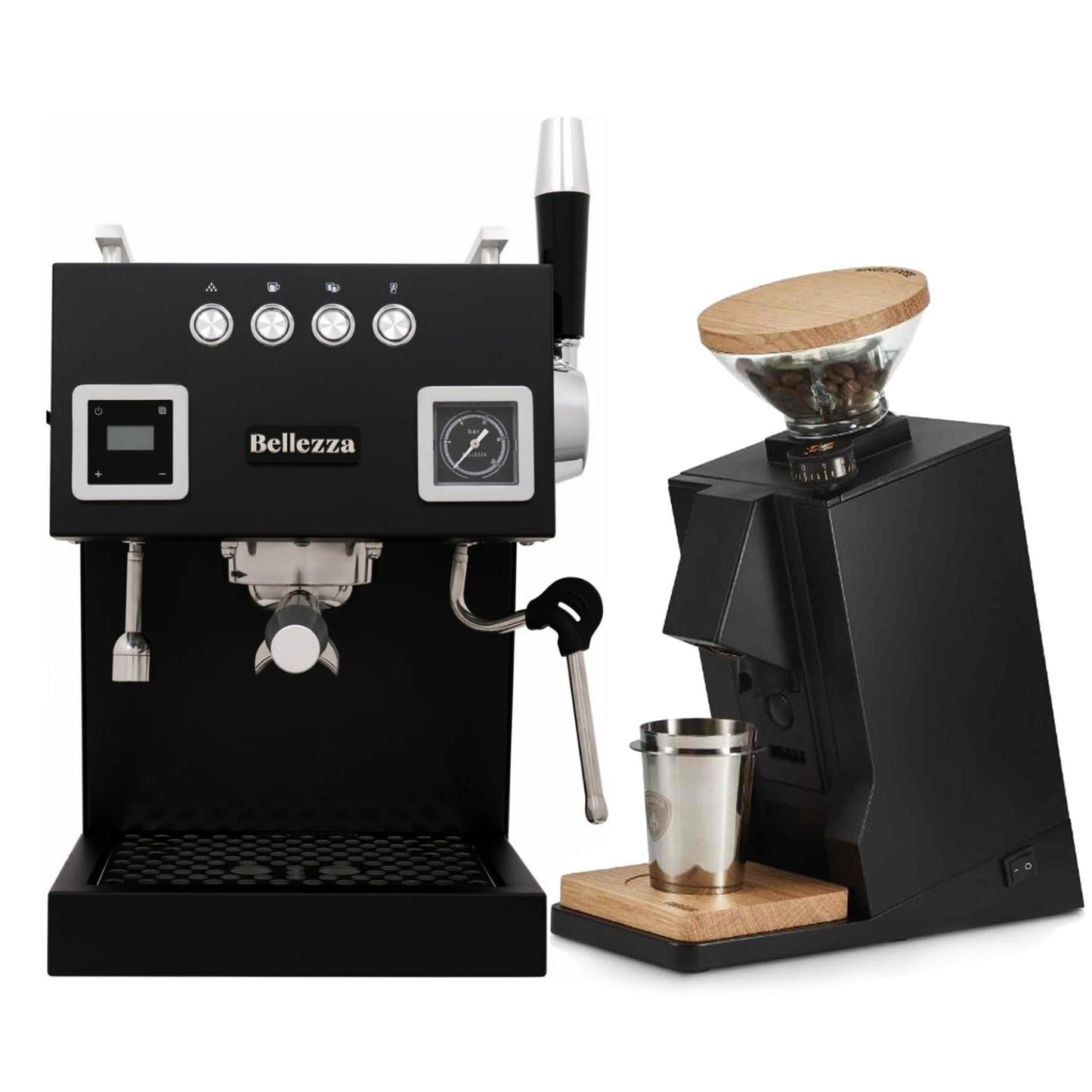 Bellezza Bellona Dual Boiler Espresso Machine & Eureka Oro Mignon Single Dose Grinder Bundle