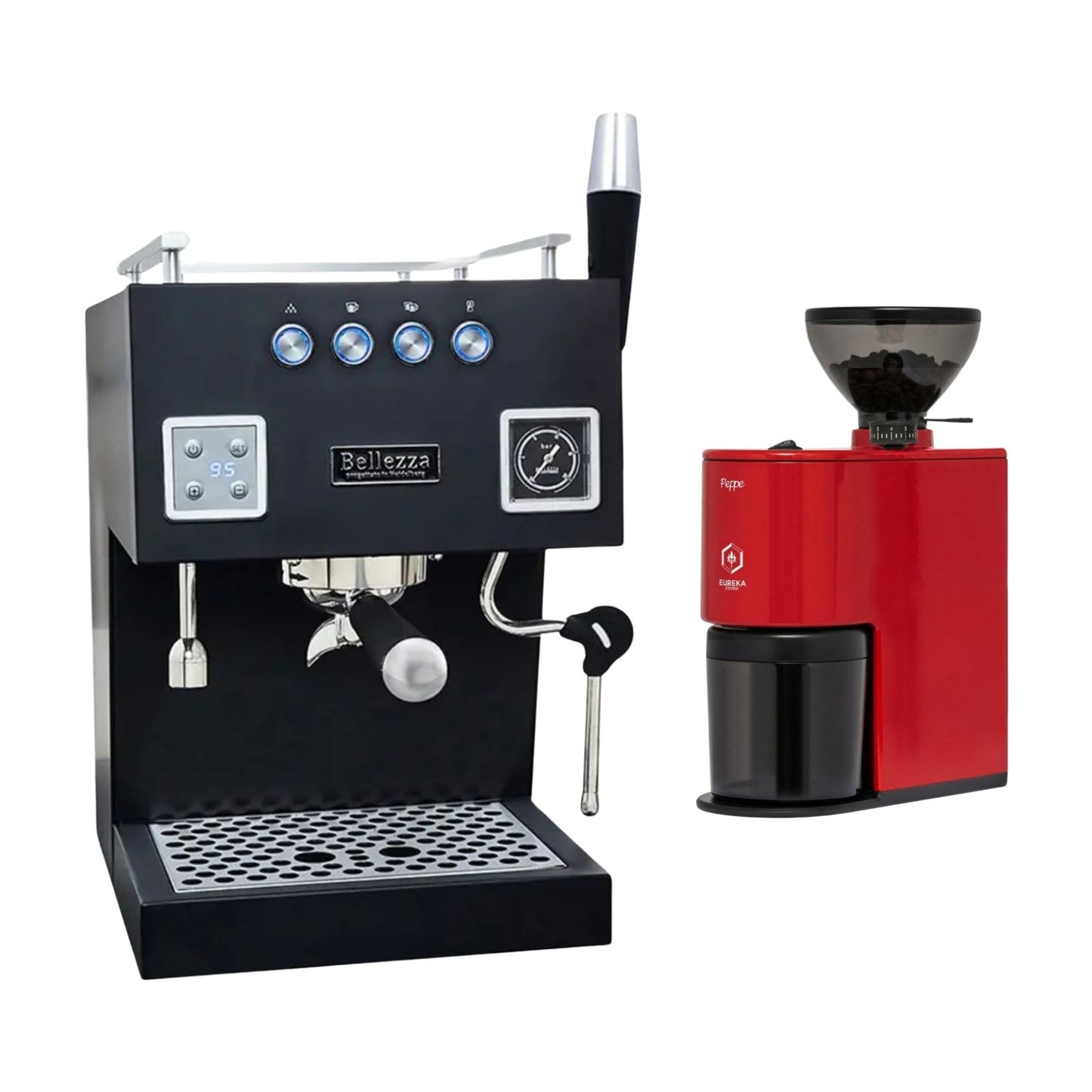 Bellezza Bellona Dual Boiler Espresso Machine & Eureka Peppe Grinder Bundle