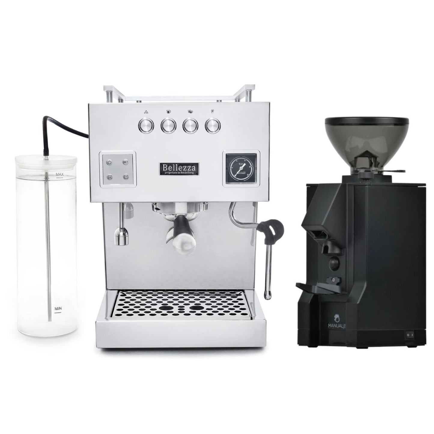 Bellezza Bellona Espresso Machine & Eureka Manuale 50 Grinder Package