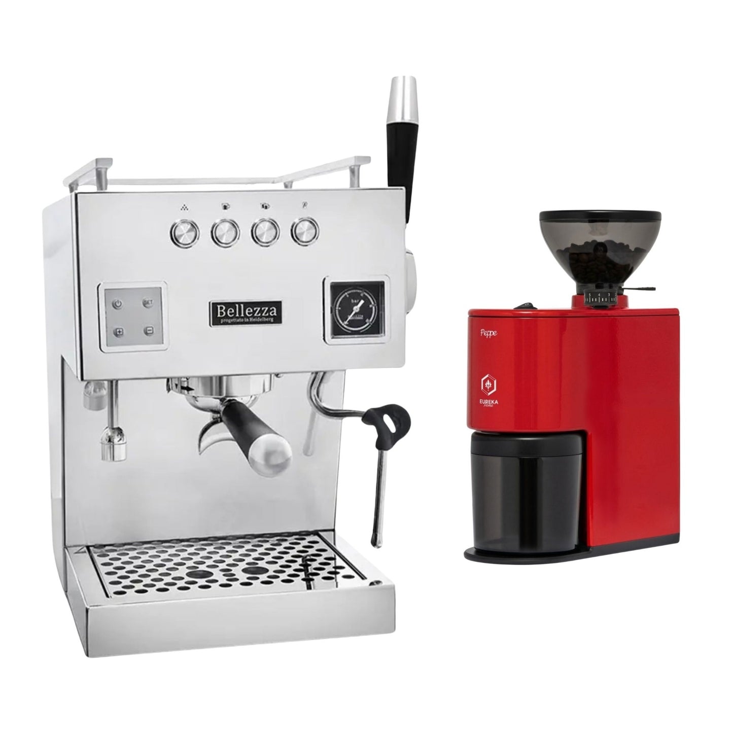 Bellezza Bellona Dual Boiler Espresso Machine & Eureka Peppe Grinder Bundle