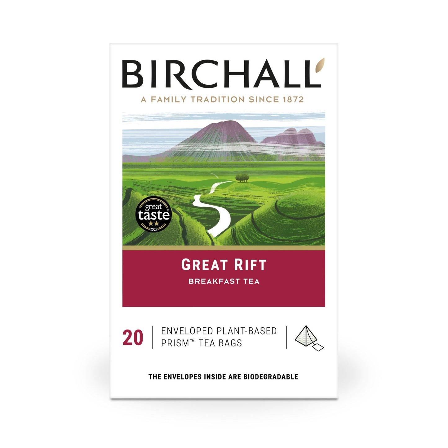Birchall Great Rift Breakfast Blend 20 Enveloped Plant-Based Prism Tea Bags