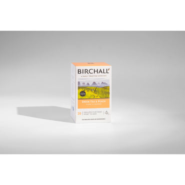 Birchall Green Tea & Peach Enveloped Plant-Based Prism Tea Bags – 20 Pack
