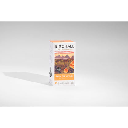 Birchall Green Tea & Peach 15 Plant-Based Prism Tea Bags