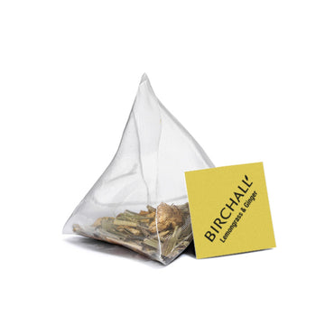Birchall Lemongrass & Ginger 200 Enveloped Plant-Based Prism Tea Bags