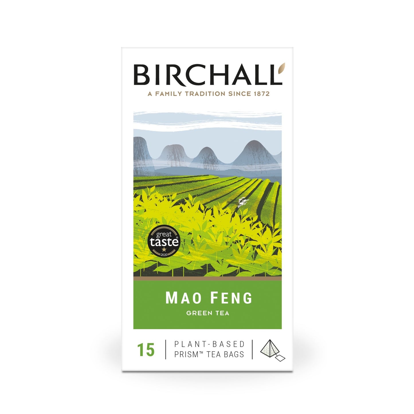 Birchall Mao Feng Green Tea Prism Tea Bags