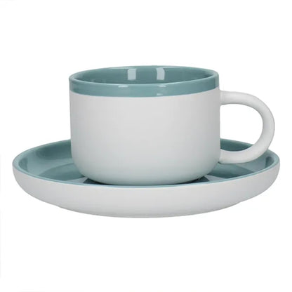 La Cafetière Barcelona 290ml Tea Cup & Saucer - Retro Blue