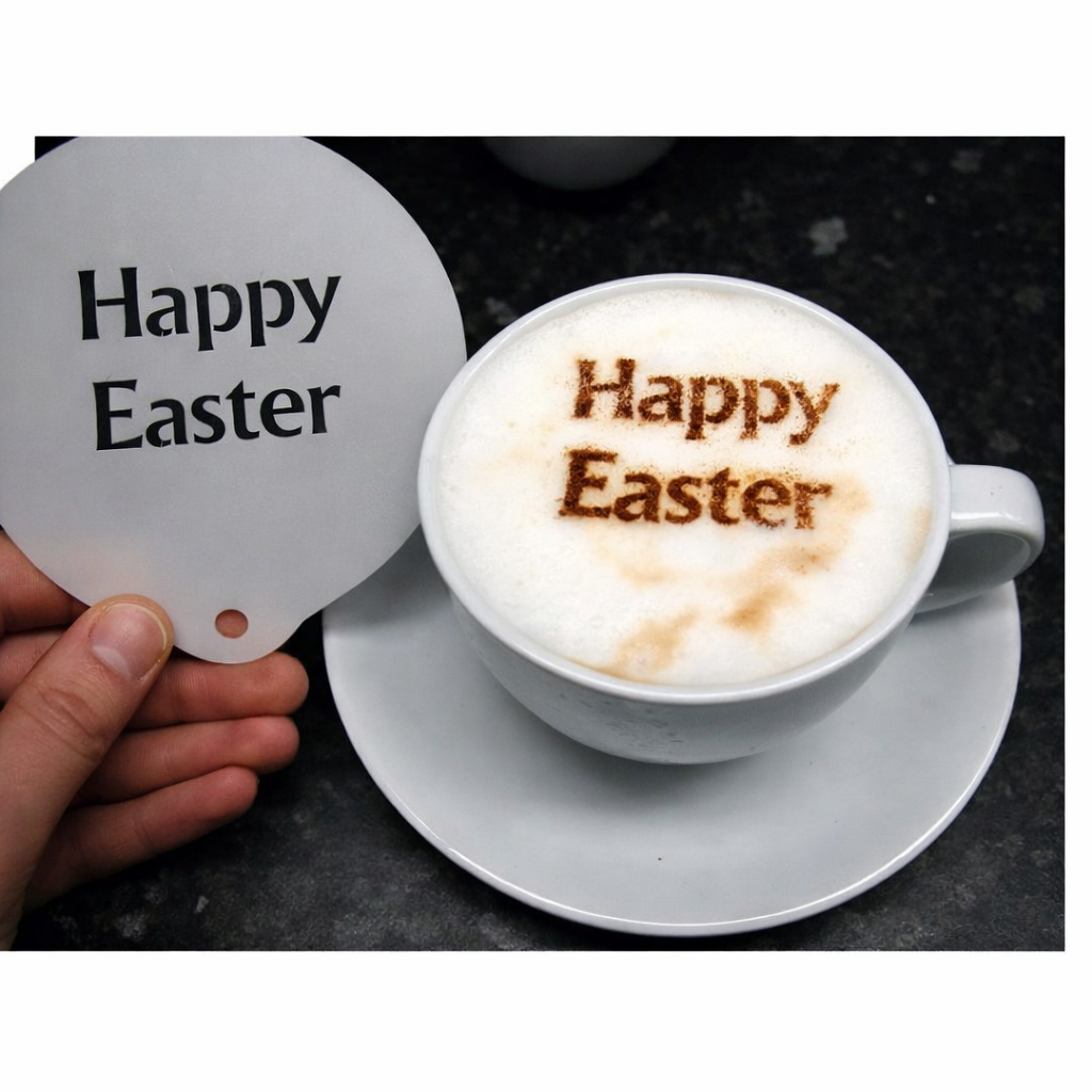 Happy Easter Hot Chocolate Coffee Stencil