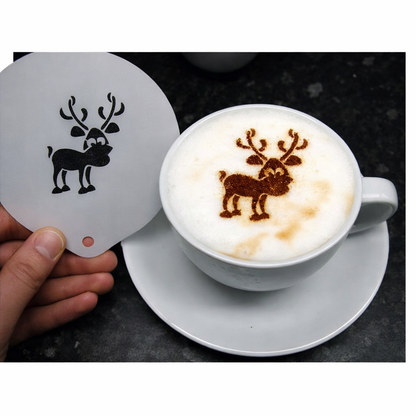 Reindeer Hot Chocolate Coffee Stencil