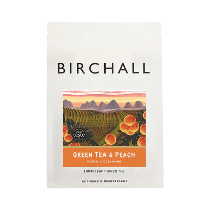 Birchall Green Tea & Peach – 125g Loose Leaf Tea