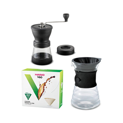 Hario Skerton N and V60 Drip Decanter Starter Kit