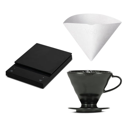 Hario Polaris and V60 Matte Black Ceramic Dripper Bundle