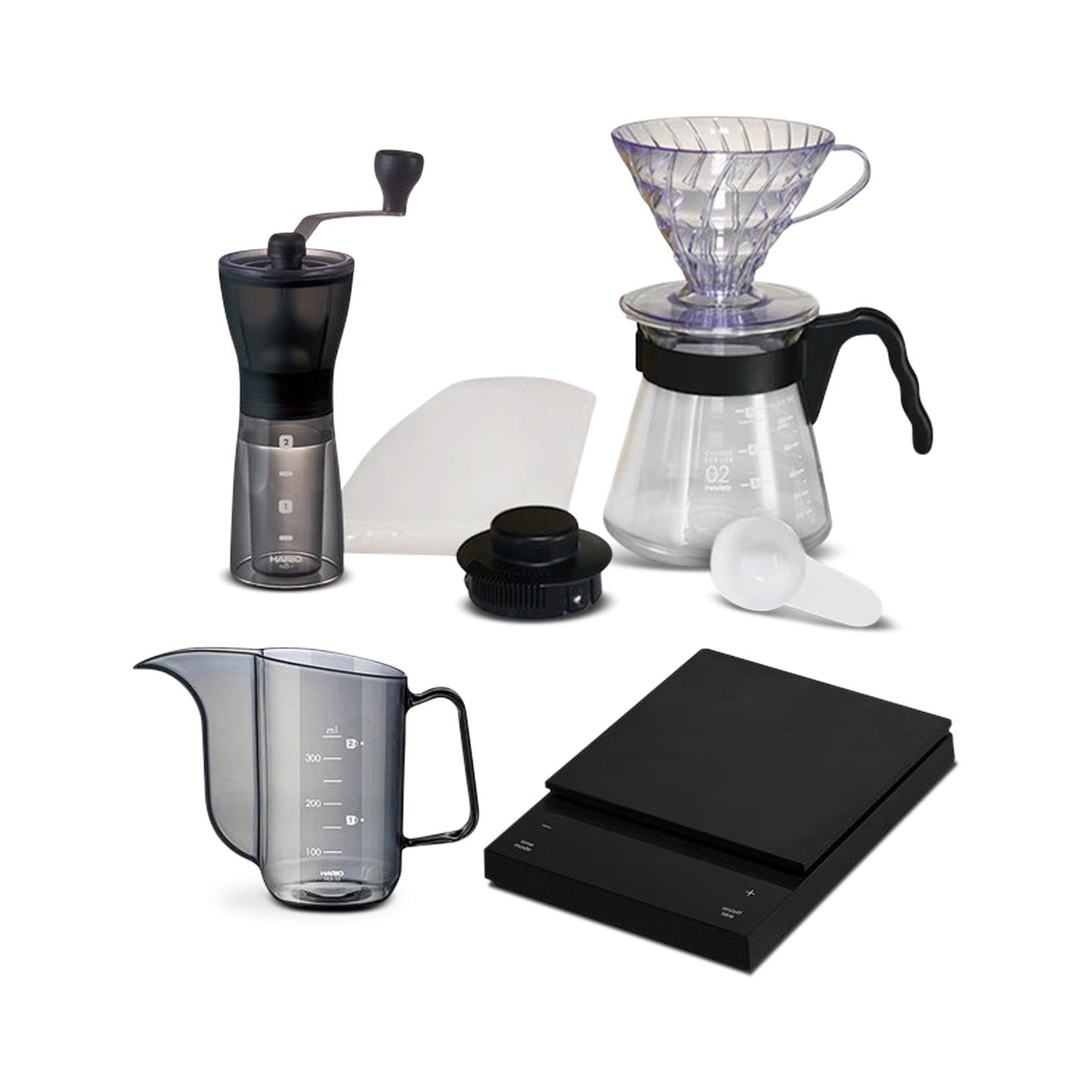 Hario Polaris V60 Size 02 All-in-One Filter Coffee Maker Bundle