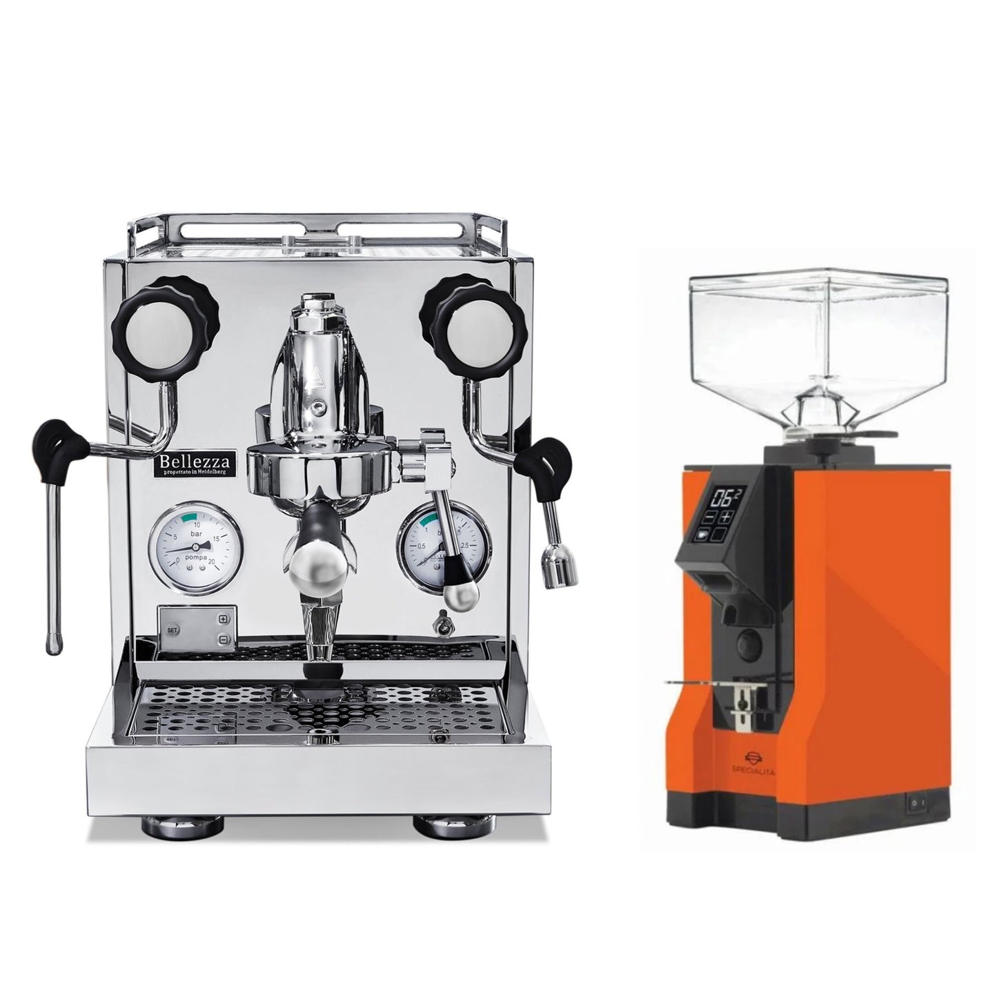 Bellezza Inizio V Espresso Machine + Eureka Mignon Specialità Coffee Grinder Bundle