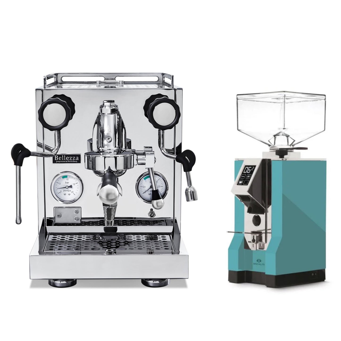 Bellezza Inizio V Espresso Machine + Eureka Mignon Specialità Coffee Grinder Bundle
