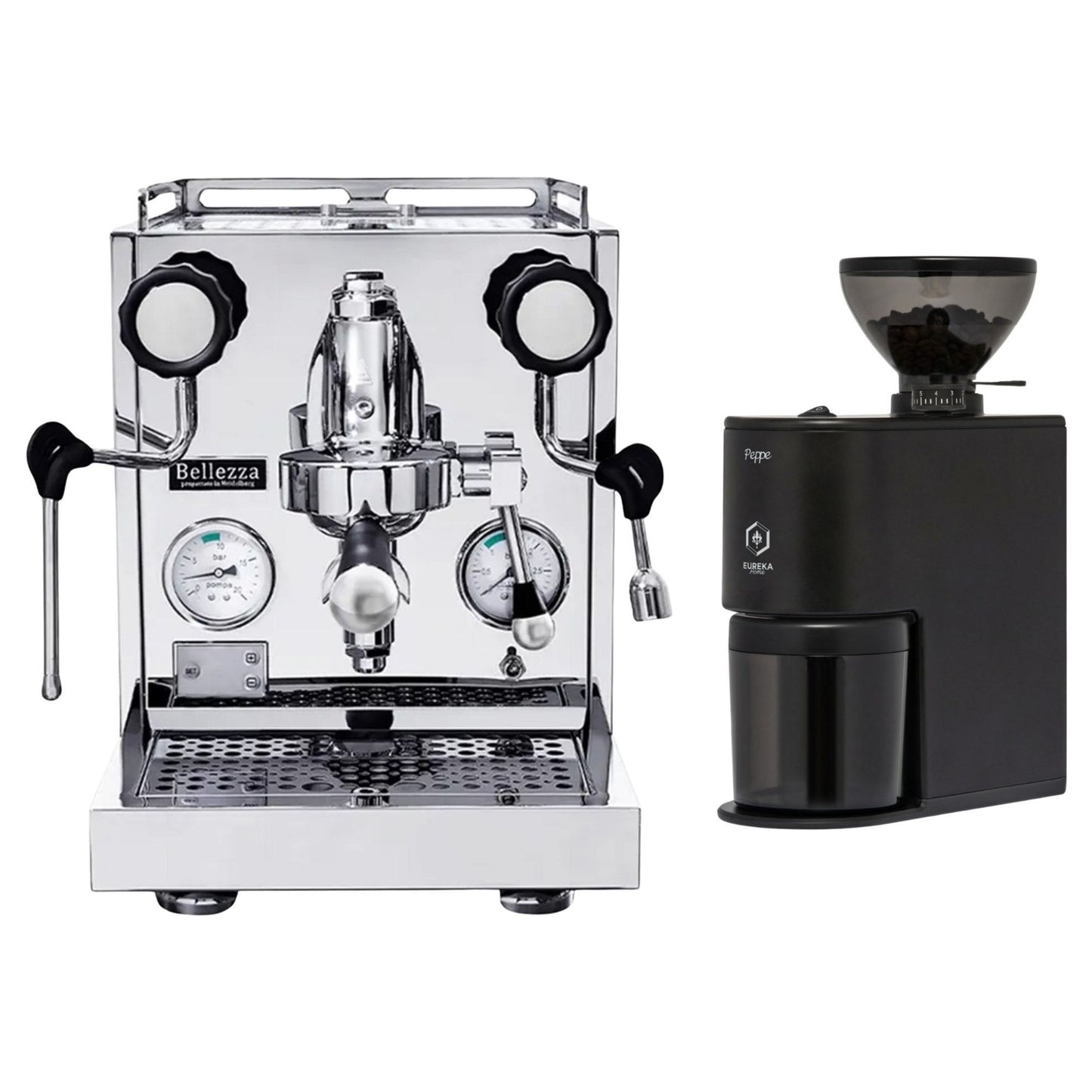Bellezza Inizio V Espresso Machine & Eureka Peppe Grinder Bundle