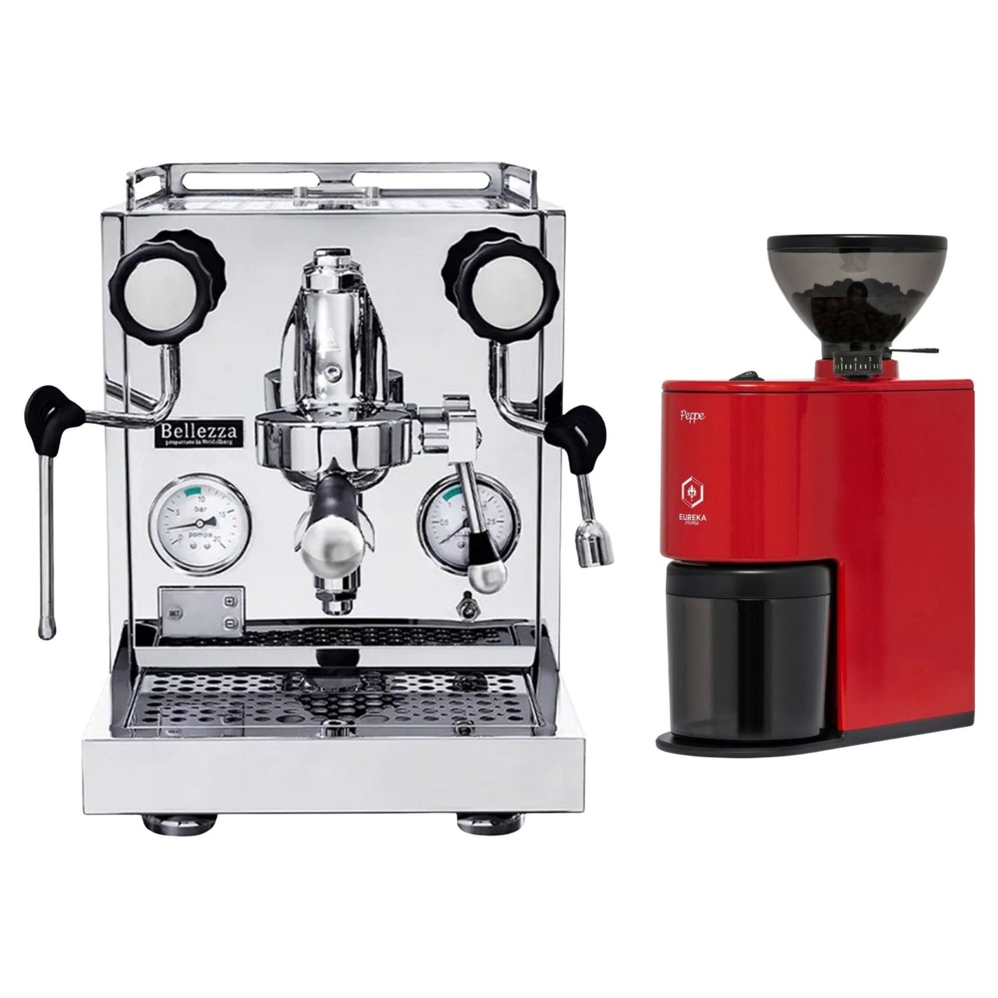 Bellezza Inizio V Espresso Machine & Eureka Peppe Grinder Bundle