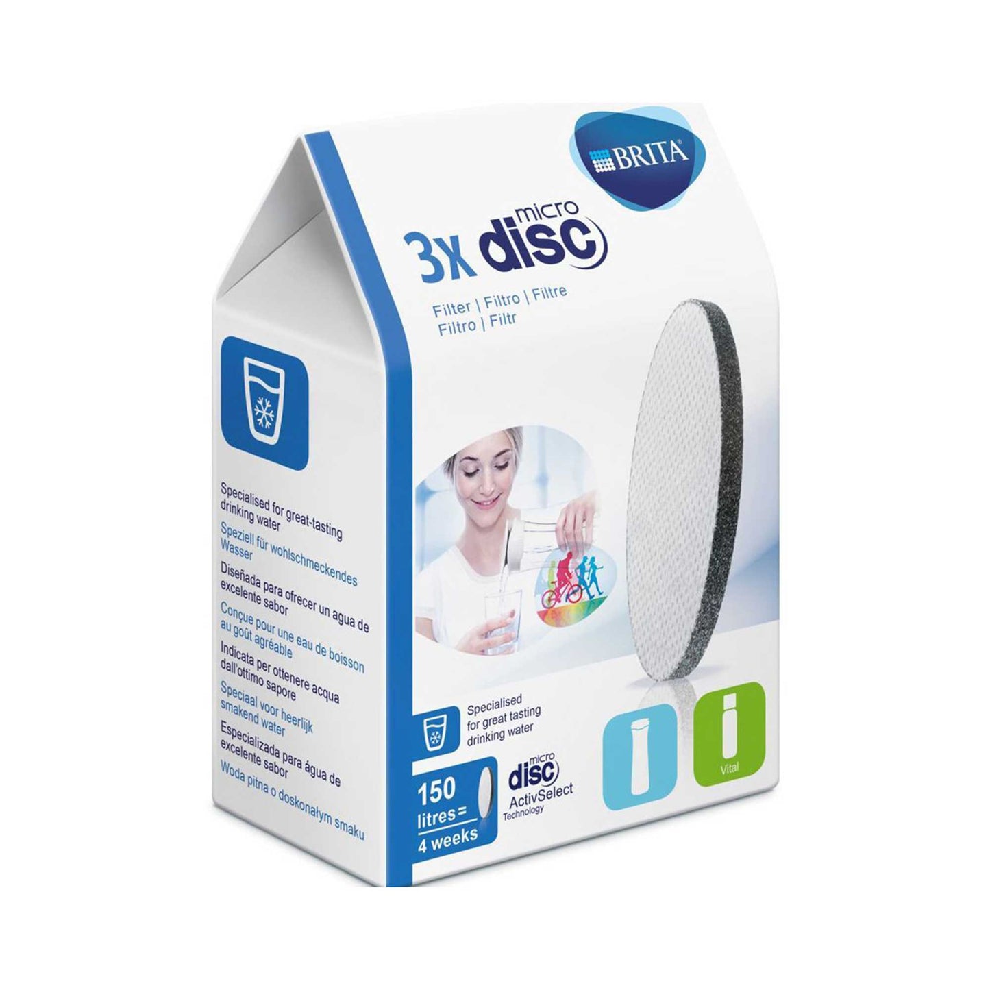 Brita Fill And Go MicroDisc Replacement Water Filters - 3 Pack