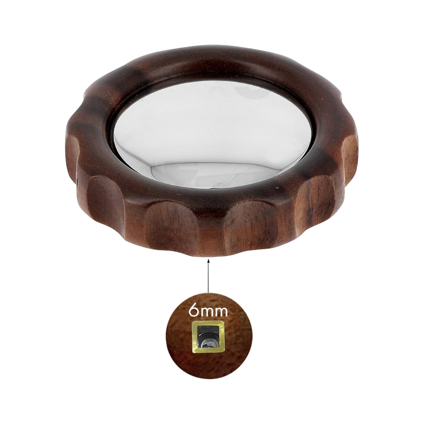 Universal E61 Valve Knob Walnut & Chrome 6x6mm – Wide Compatibility