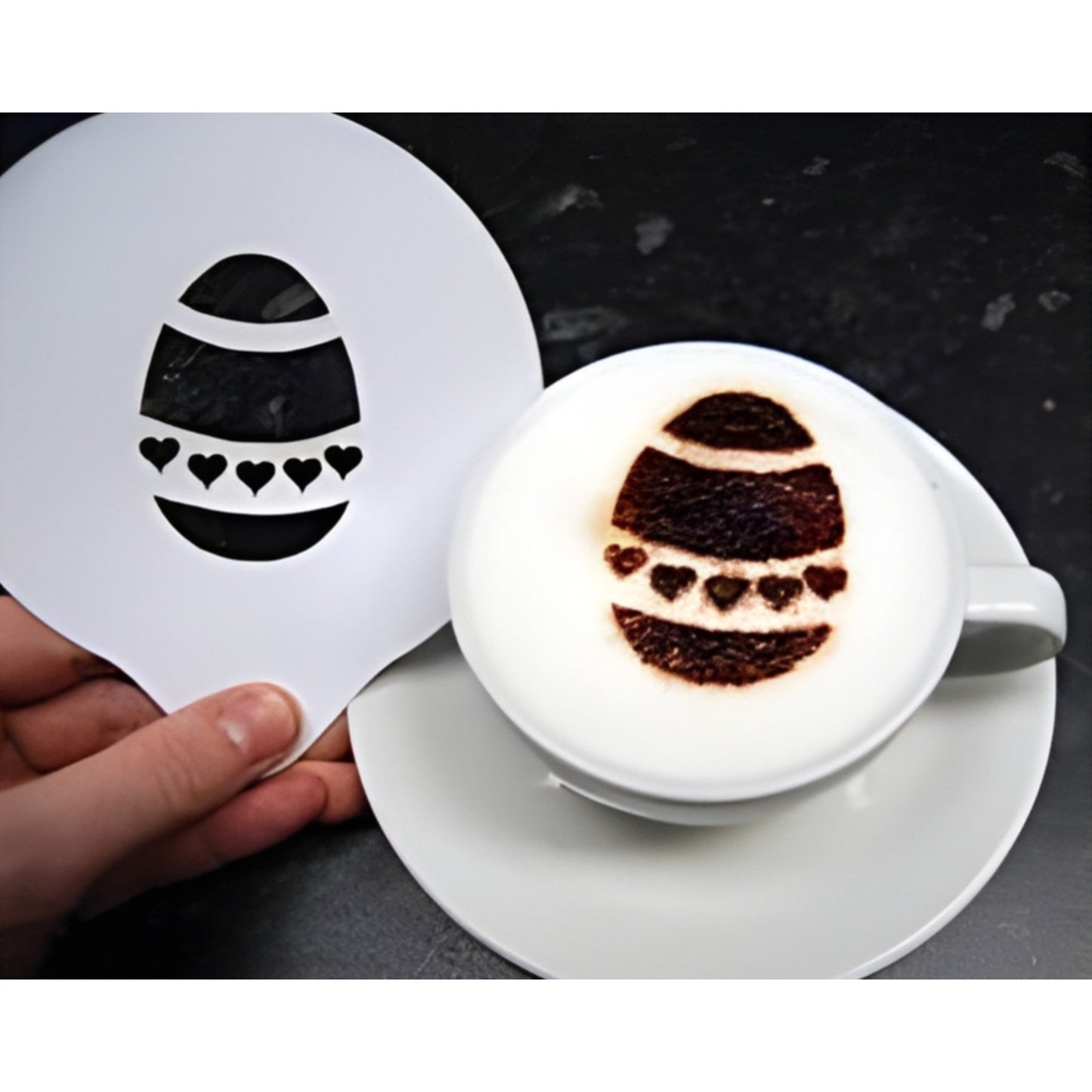 Easter Egg Coffee Latte Cappuccino Stencil