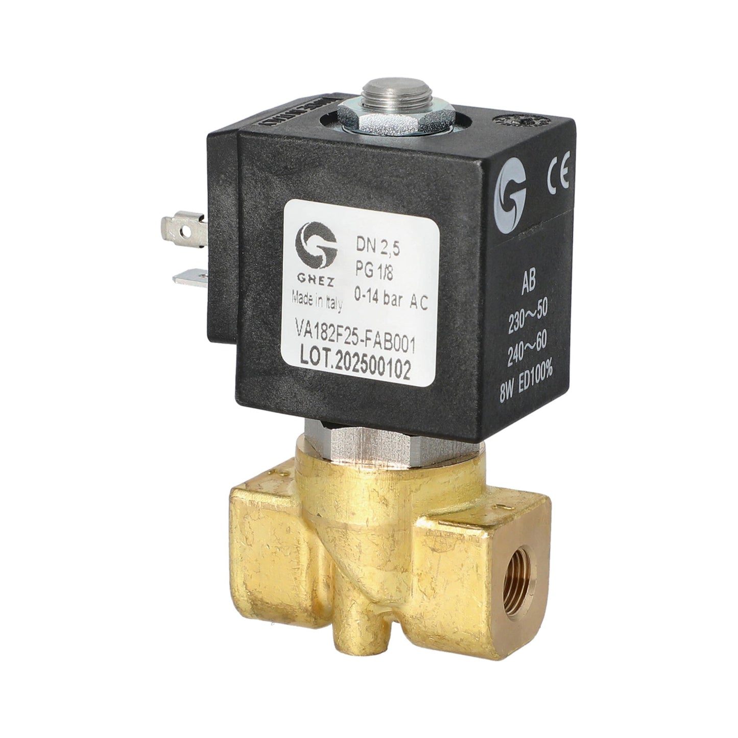 Ghez 2-Way Solenoid Valve 230V 1/8 2.5mm Viton Replacement Part