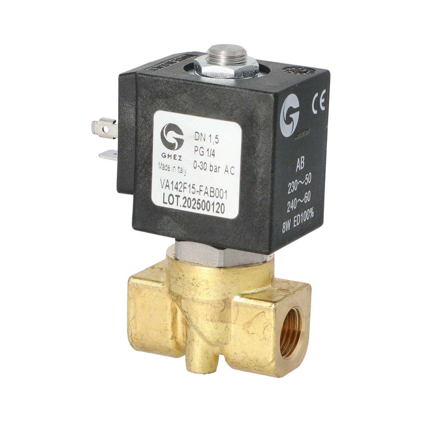 Ghez 2-Way Solenoid Valve 230V 1/4 1.5mm Viton Replacement Part