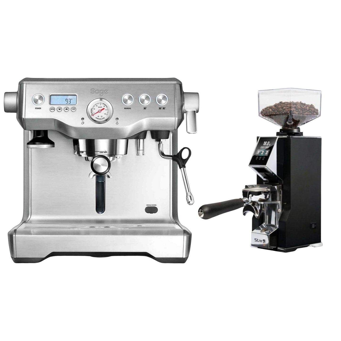 Sage The Dual Boiler Espresso Machine & Eureka Oro Mignon Stark W 65 Grinder Bundle