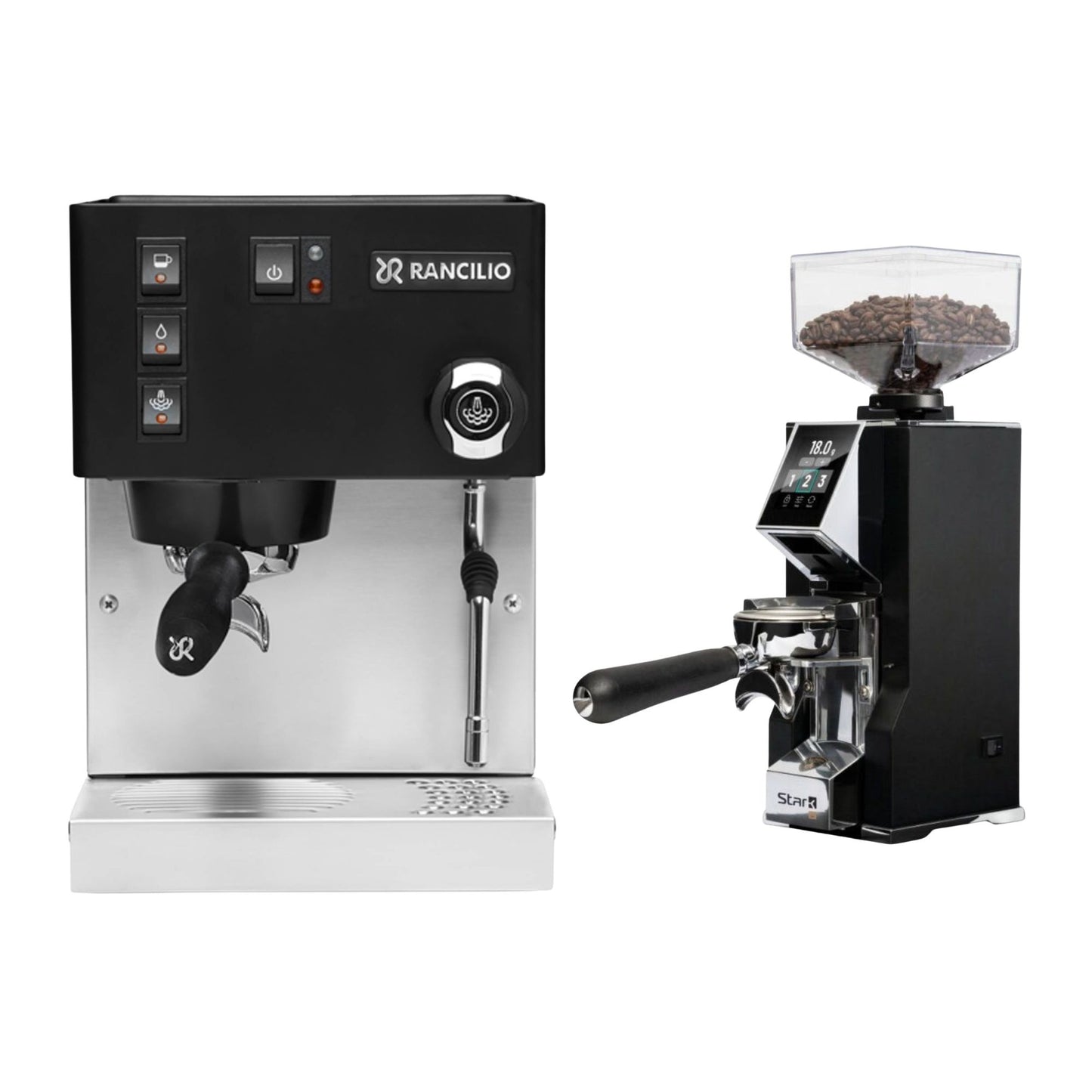 Rancilio Silvia E V6 Espresso Machine & Eureka Oro Mignon Stark W 65 Grinder Bundle