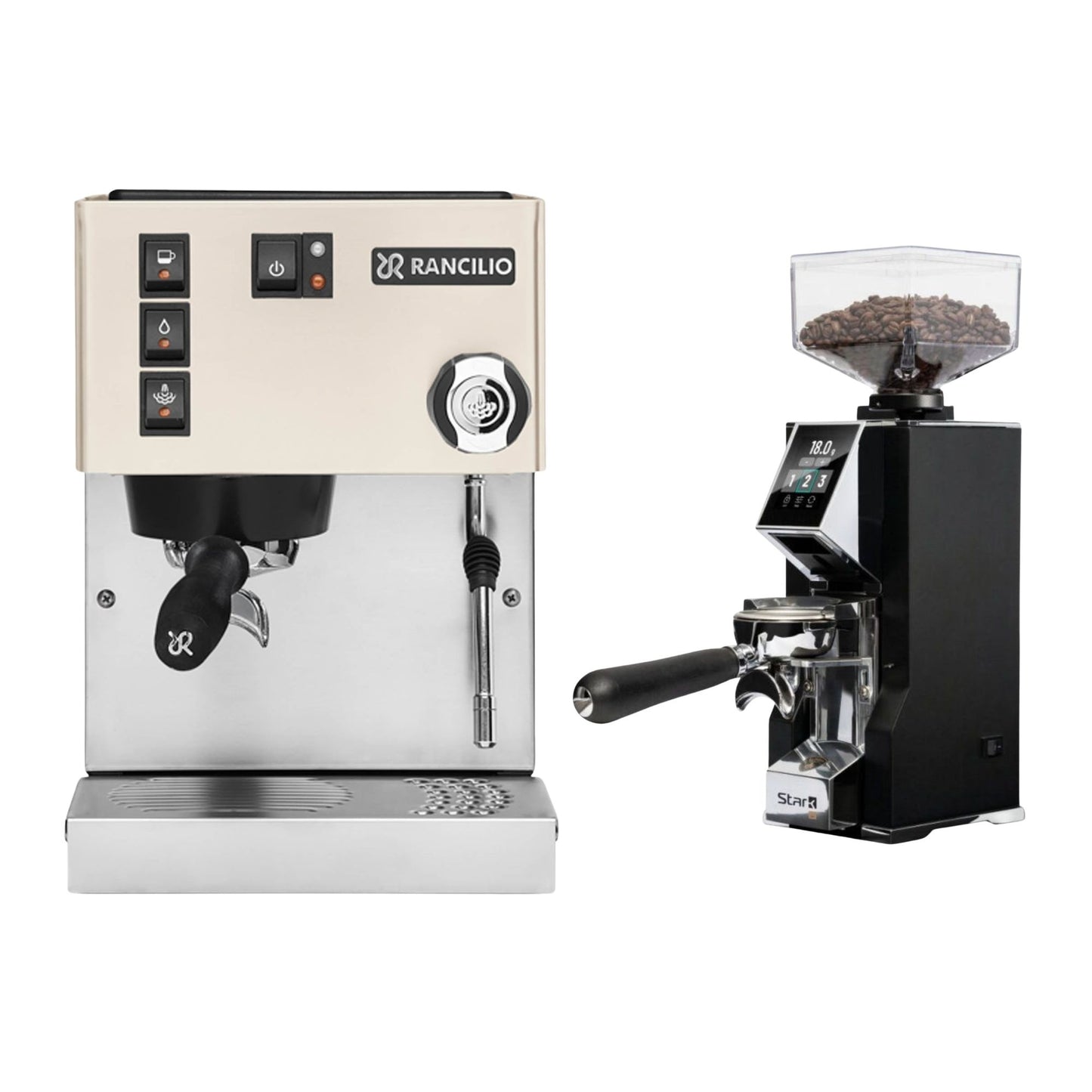 Rancilio Silvia E V6 Espresso Machine & Eureka Oro Mignon Stark W 65 Grinder Bundle