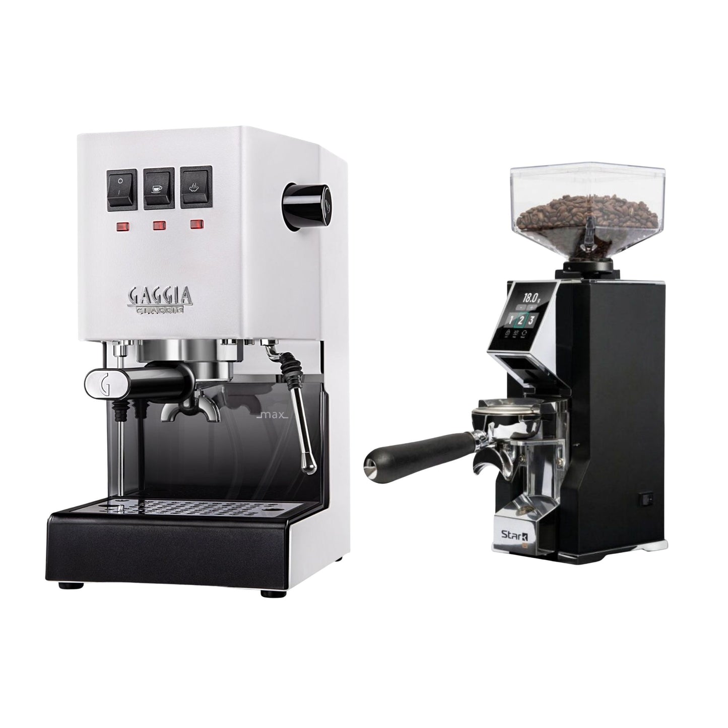 Gaggia Classic E24 Evo Pro Espresso Machine & Eureka Oro Mignon Stark W 65 Grinder Bundle