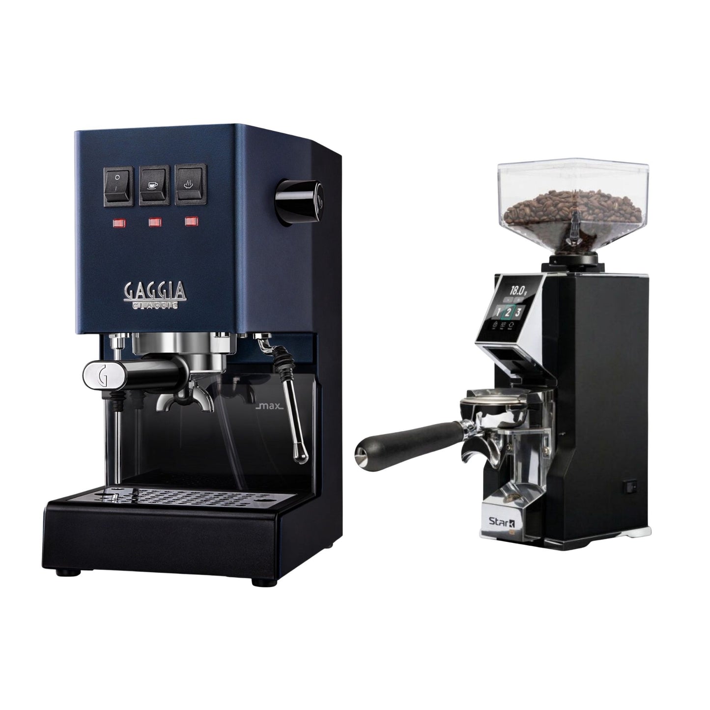 Gaggia Classic E24 Evo Pro Espresso Machine & Eureka Oro Mignon Stark W 65 Grinder Bundle