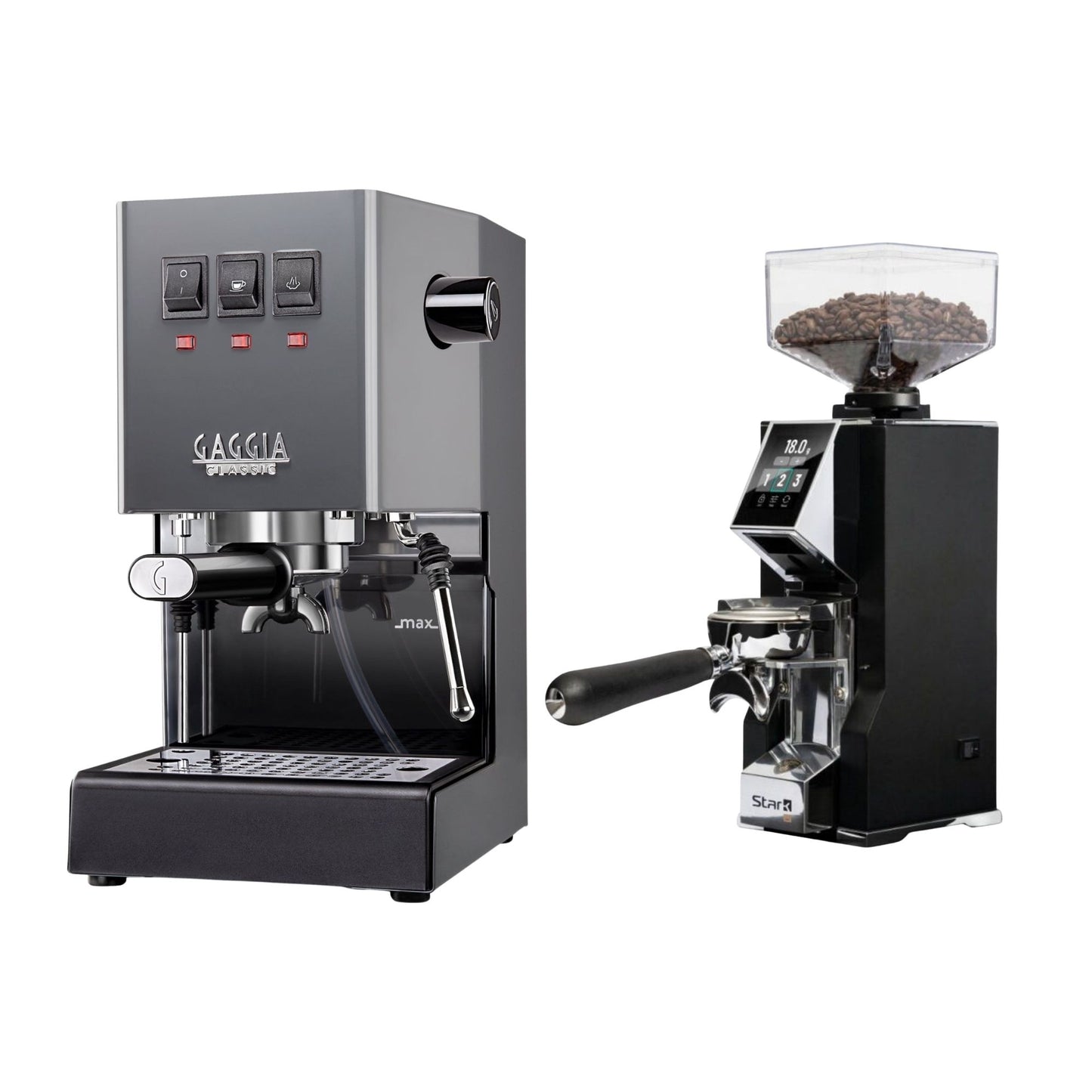 Gaggia Classic E24 Evo Pro Espresso Machine & Eureka Oro Mignon Stark W 65 Grinder Bundle