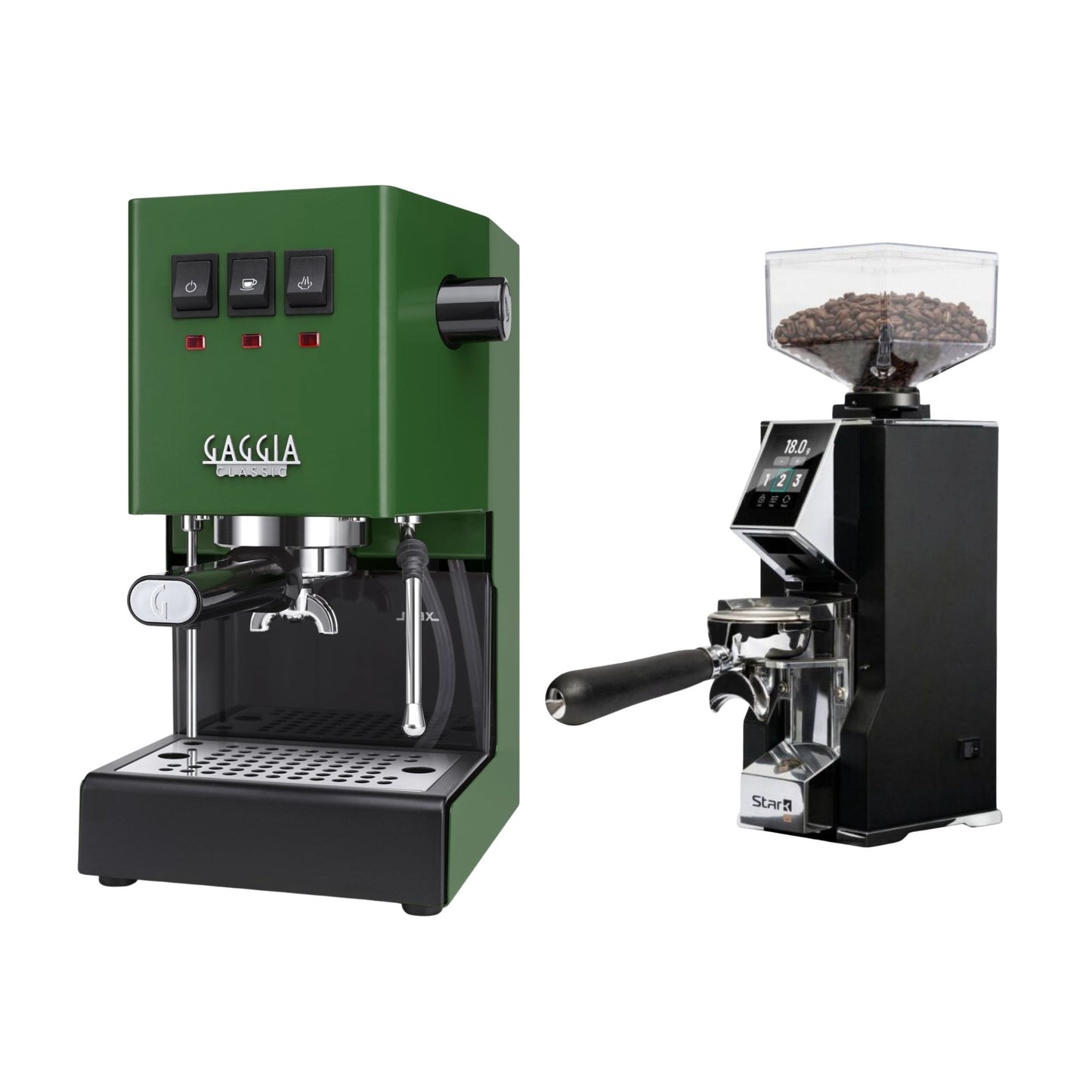 Gaggia Classic E24 Evo Pro Espresso Machine & Eureka Oro Mignon Stark W 65 Grinder Bundle