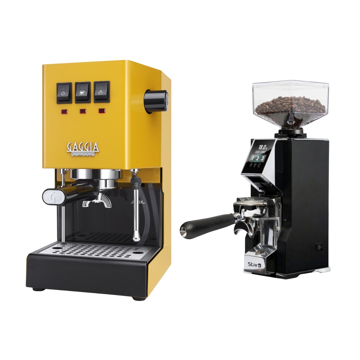 Gaggia Classic E24 Evo Pro Espresso Machine & Eureka Oro Mignon Stark W 65 Grinder Bundle