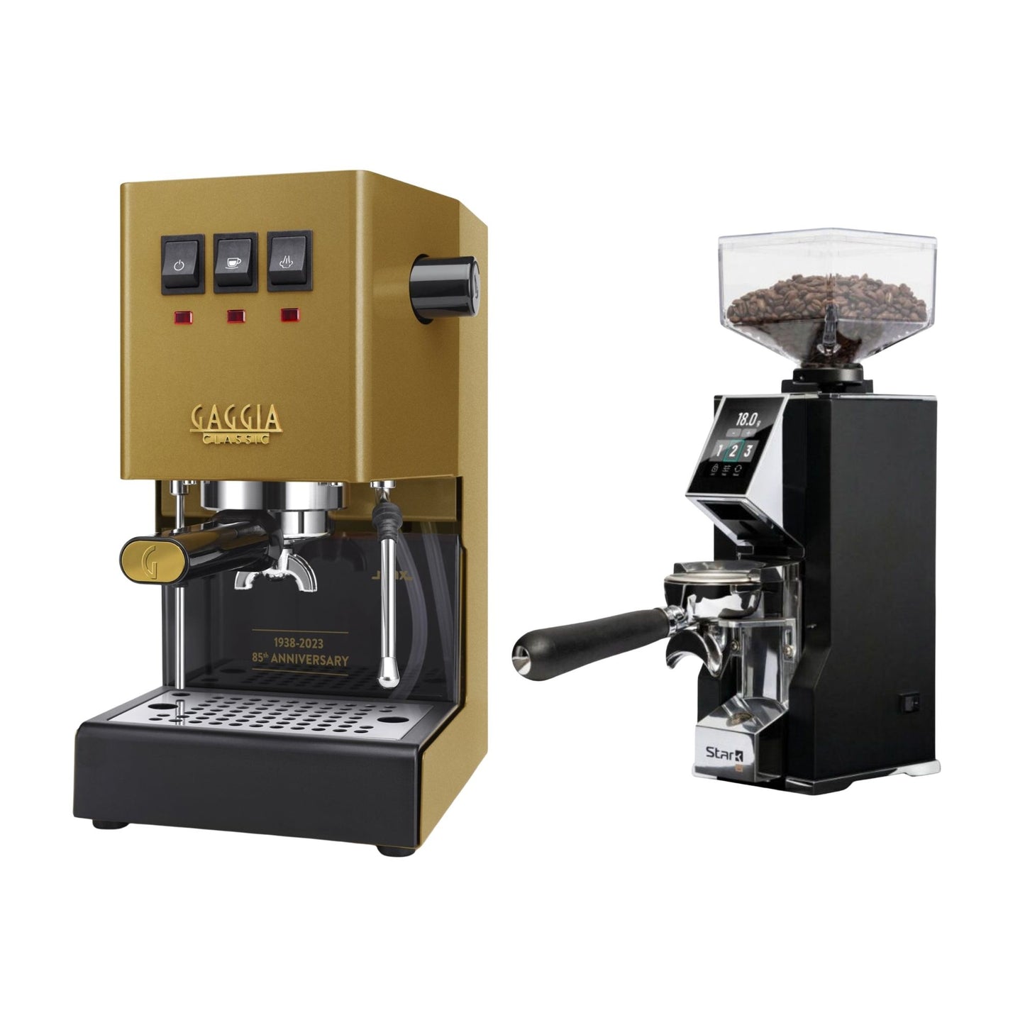Gaggia Classic E24 Evo Pro Espresso Machine & Eureka Oro Mignon Stark W 65 Grinder Bundle